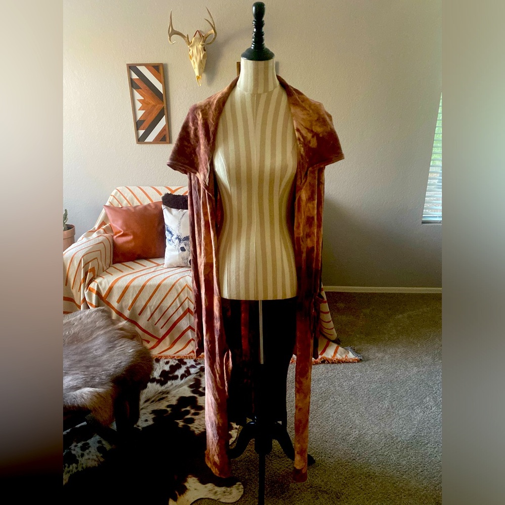 NWOT M/L Sinew Moon Sunrise Duster in Ruby Hemp